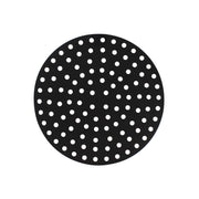 Lot de 2 tapis de cuisson ronds en silicone noir perforés Menastyl pour friteuse à air chaud, vue de dessus