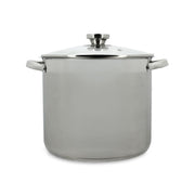 Marmite 9L en acier inoxydable avec couvercle en verre Menastyl, vue de face sur fond blanc