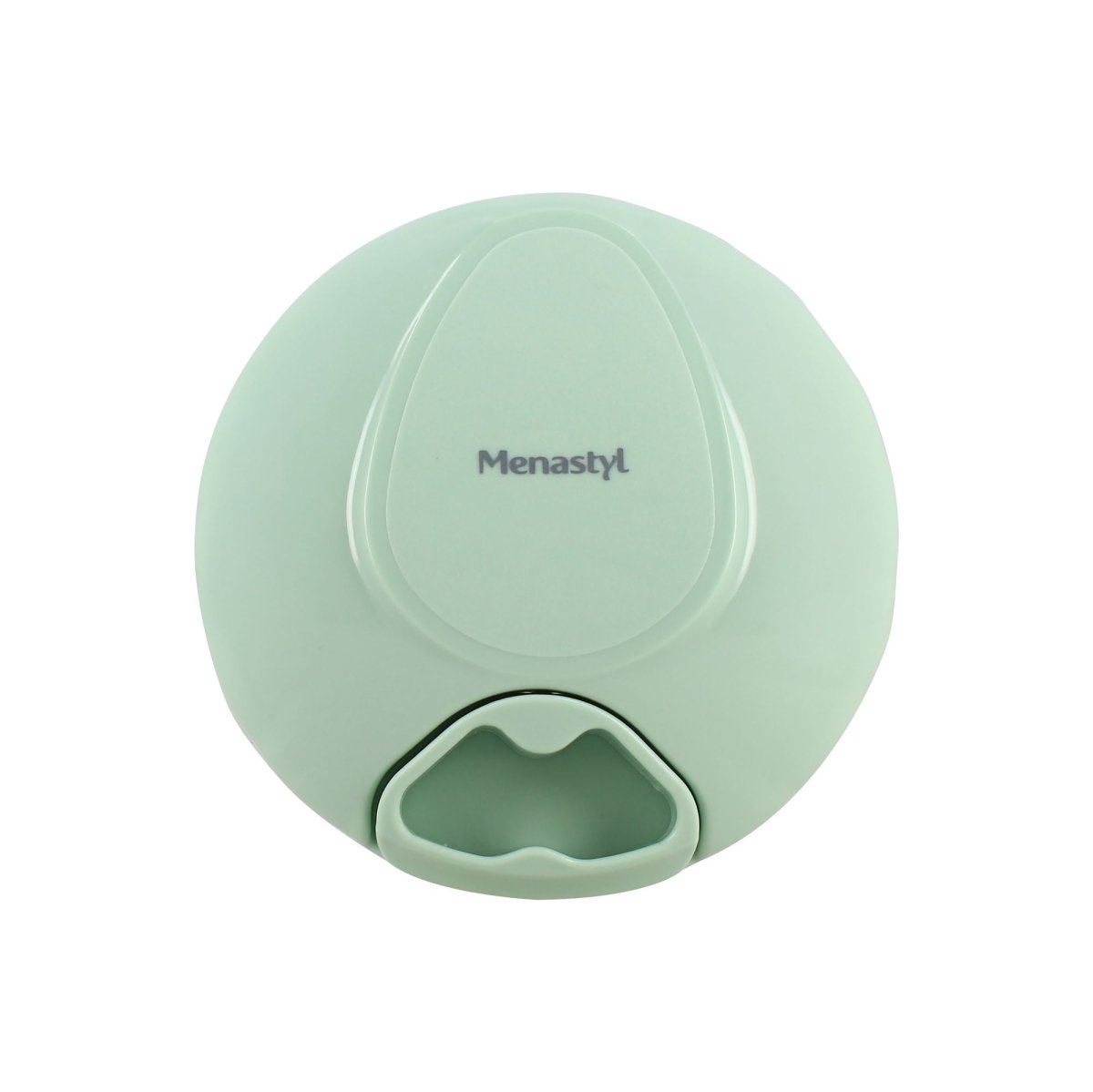 Vue de dessus du mini hachoir rapide 50cl en polypropylène vert menthe avec ouverture de remplissage