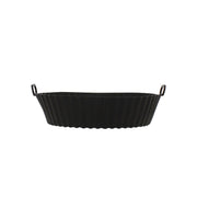 Moule rond silicone noir Ø20 cm Menastyl avec poignées pour friteuse à air, finition nervurée