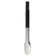 Pince à servir 30cm Menastyl en inox et PVC noir, vue complète sur fond blanc