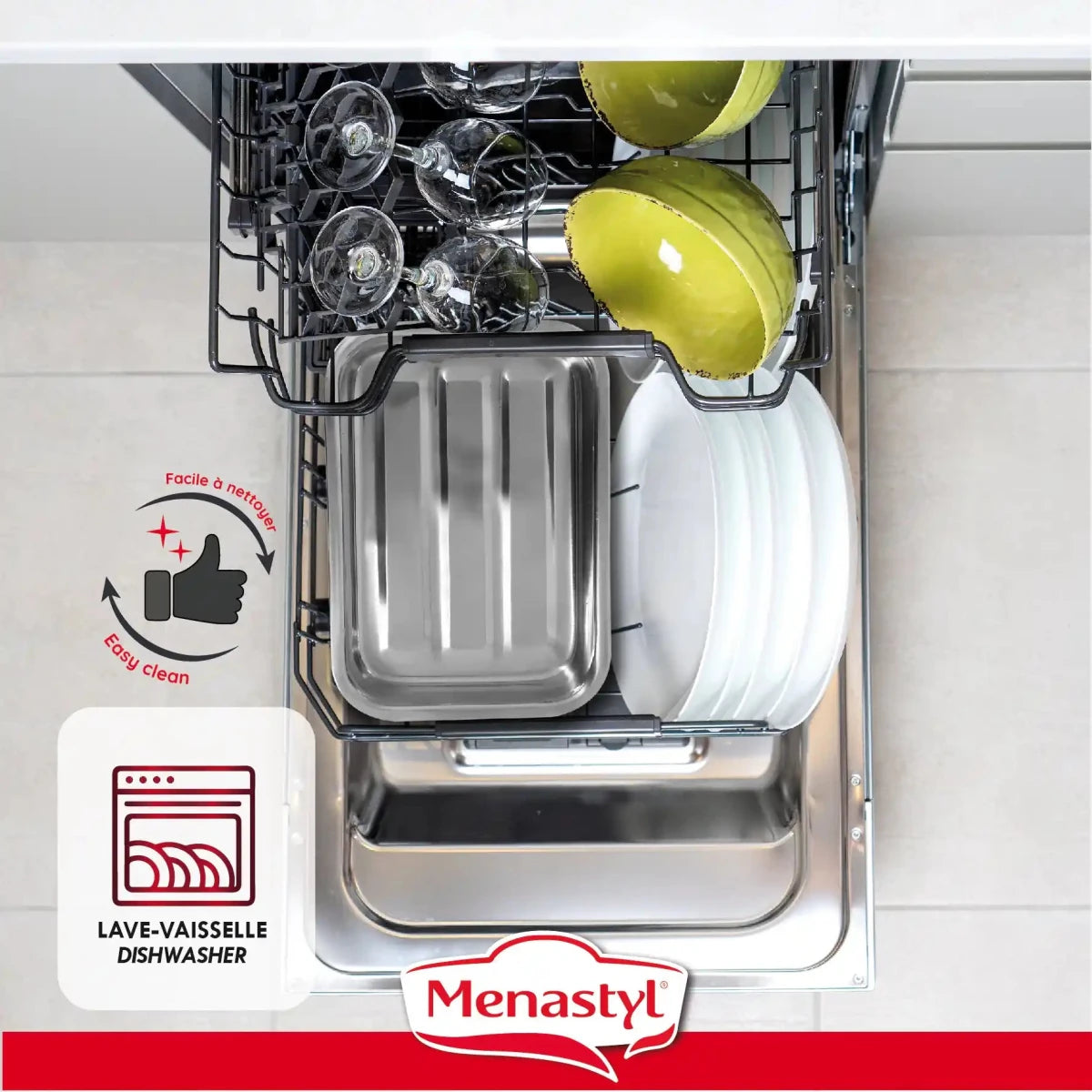 Plat à four Harry rectangulaire en acier inoxydable 35 x 25 cm - Menastyl - Plat à four