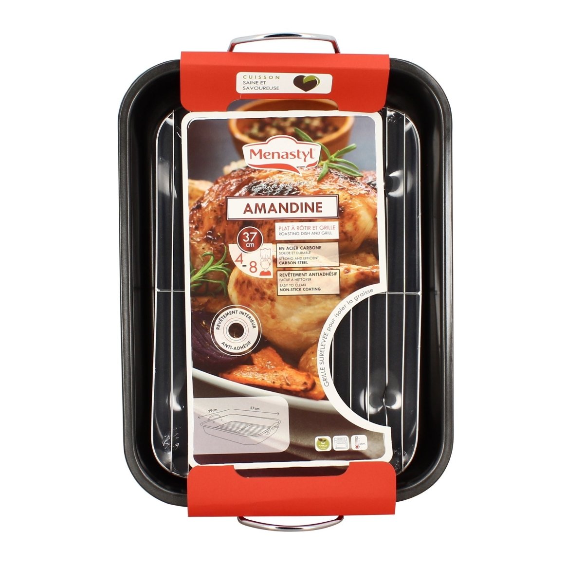 Plat rôtisserie Amandine en acier carbone 37 cm - Menastyl - Plat à four
