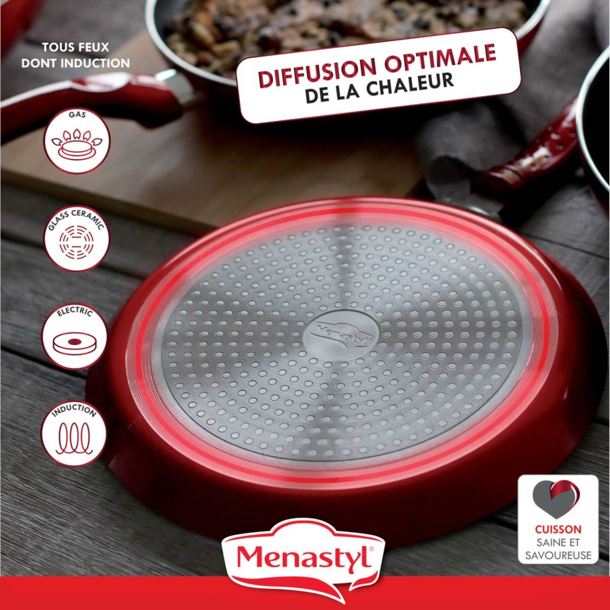 Poêle Cerise en aluminium 24 cm - Menastyl - Poêle