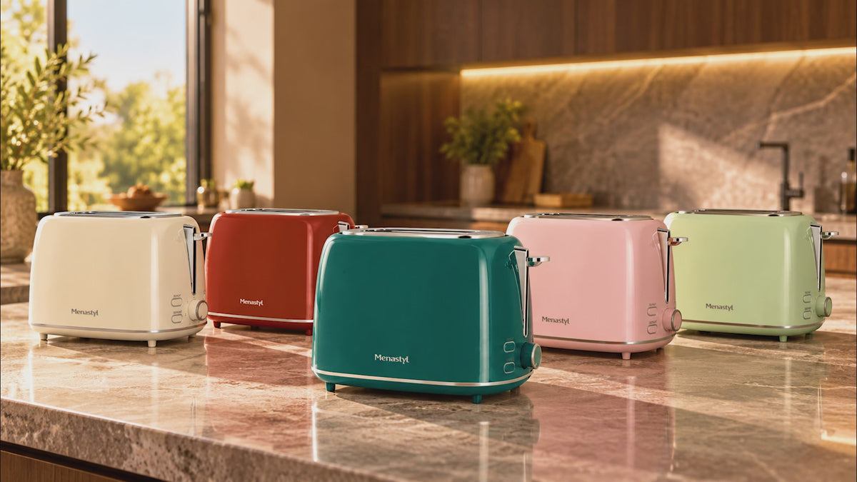 Charger la vidéo : Grille pain Rétro 2 tranches en acier inoxydable