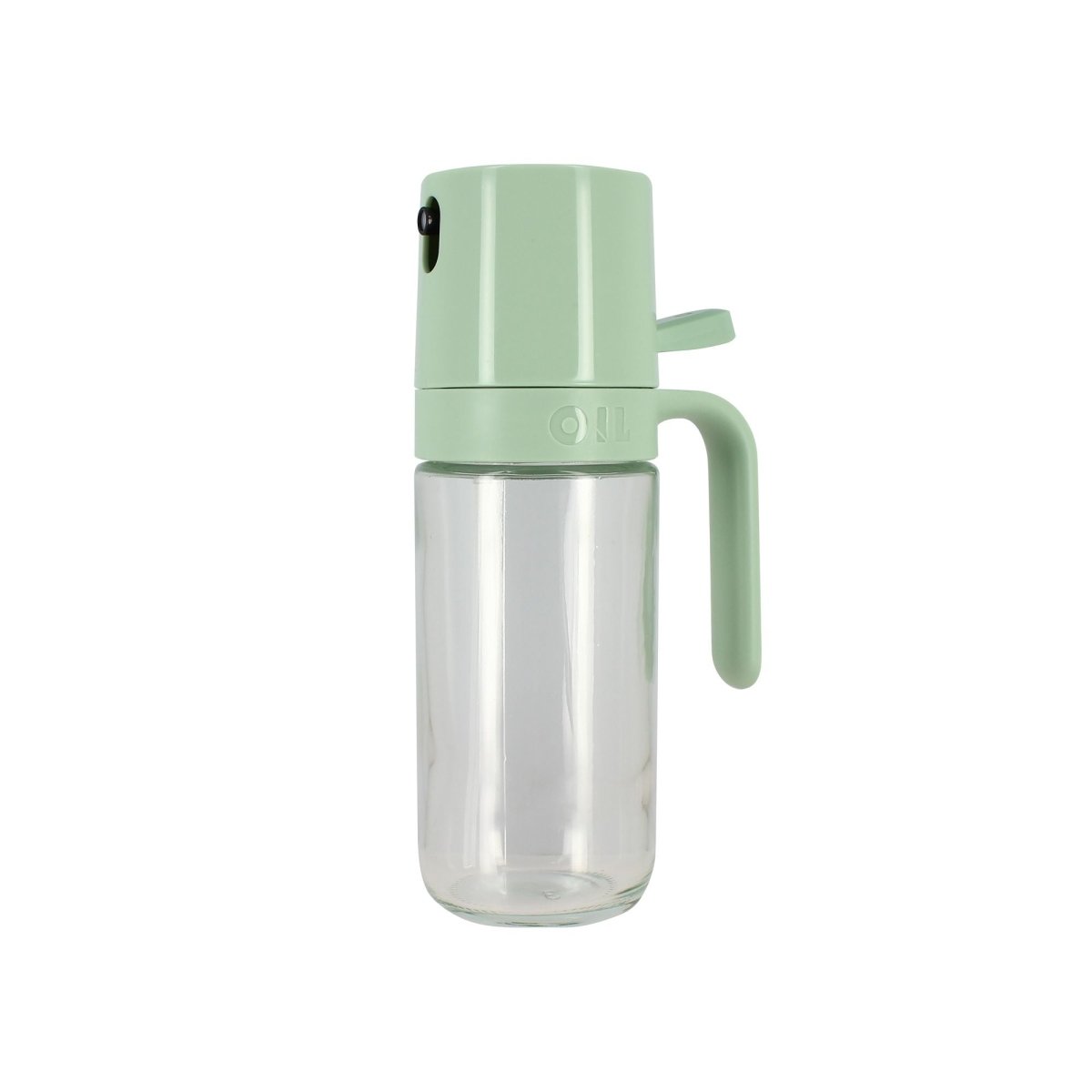 Pulvérisateur d'huile 250 ml Menastyl en verre transparent et plastique vert menthe avec poignée ergonomique