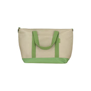 Sac lunch Colorama 26L Menastyl beige et olive avec anses vertes, vue de face sur fond blanc