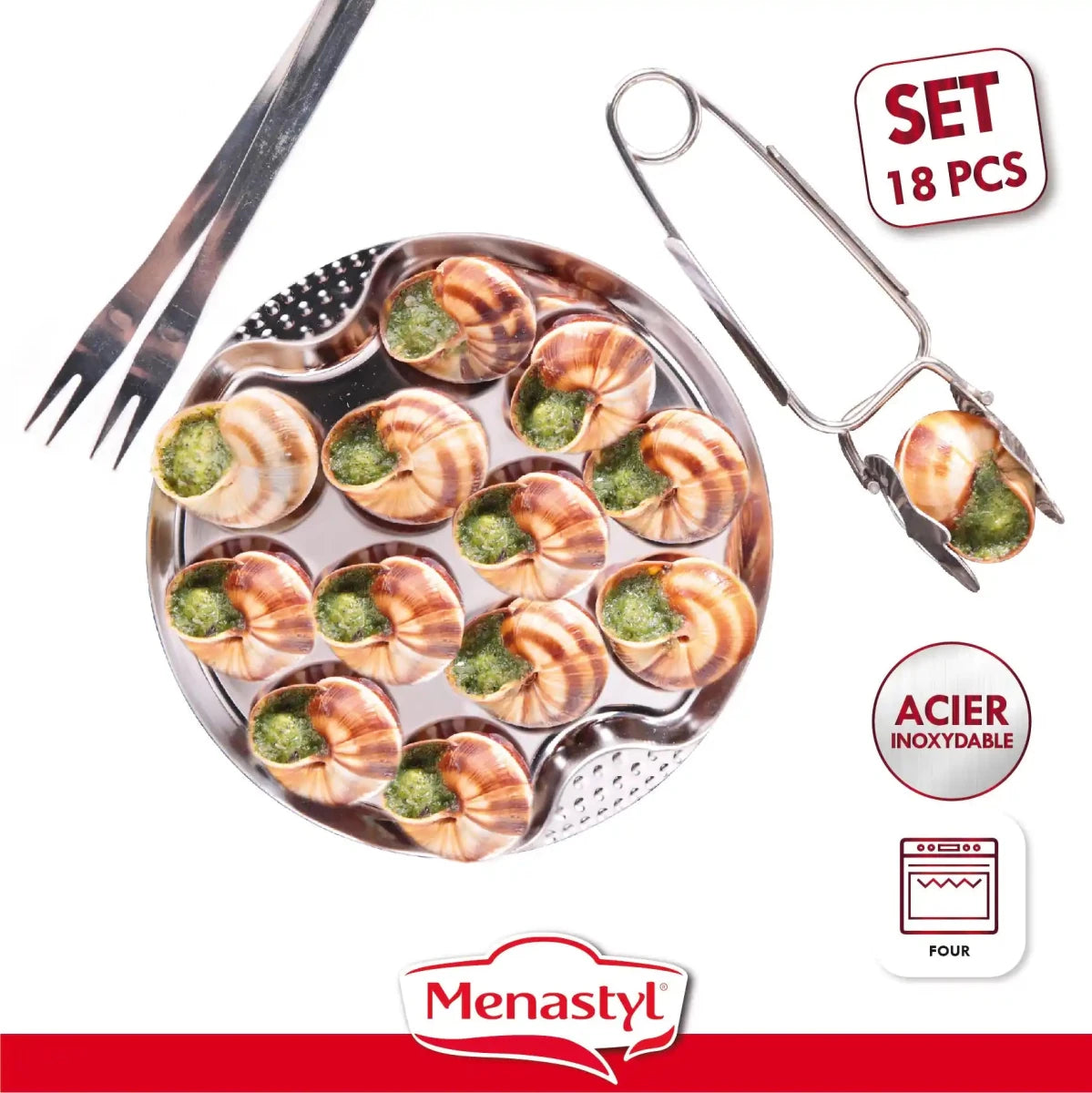 Service à escargots 18 pièces Oriane - Menastyl - Service à escargots