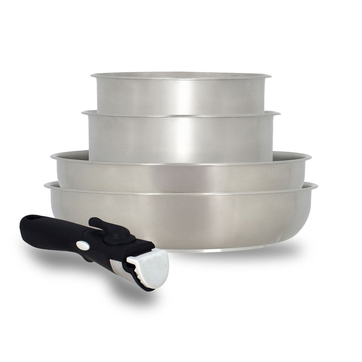 Set 5 Pièces Iris Inox & Aluminium avec Poignée Amovible - Menastyl - iris inox