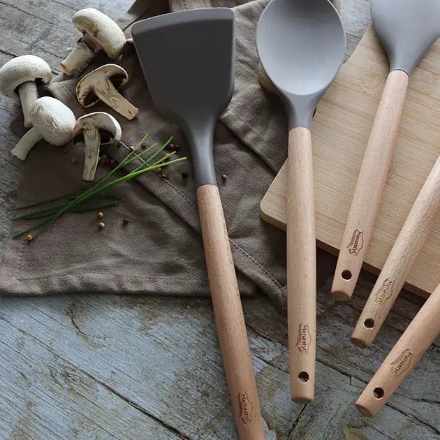 Spatule Eliott en silicone avec manche en bois - Menastyl - Spatule