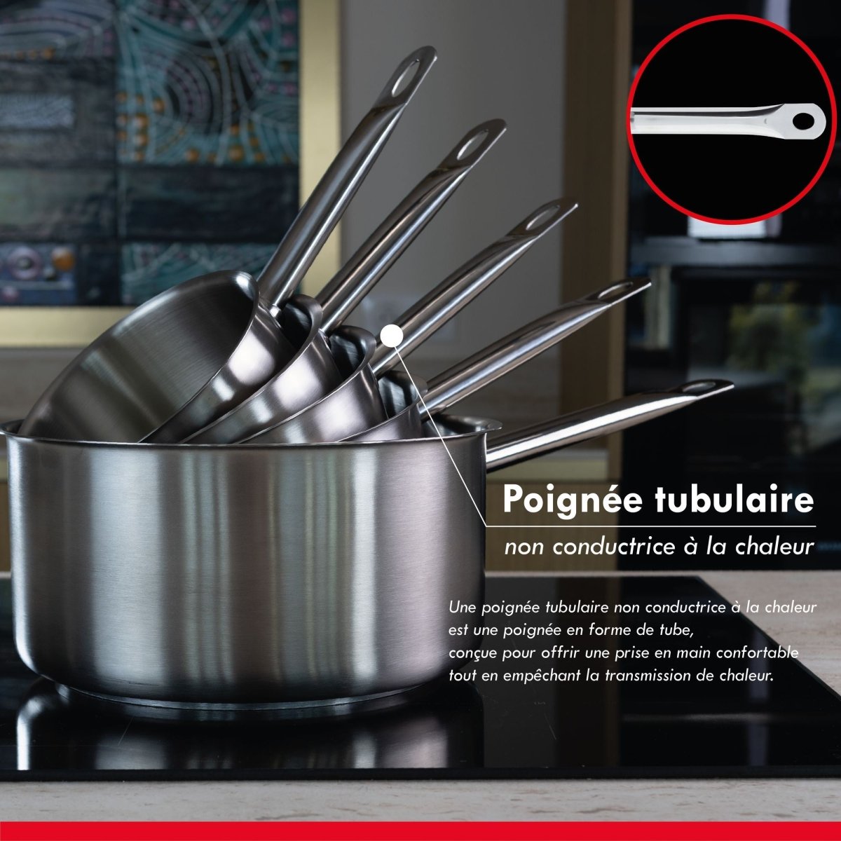Wok "Professionnel" en acier inoxydable 30 cm - Menastyl - inox pro