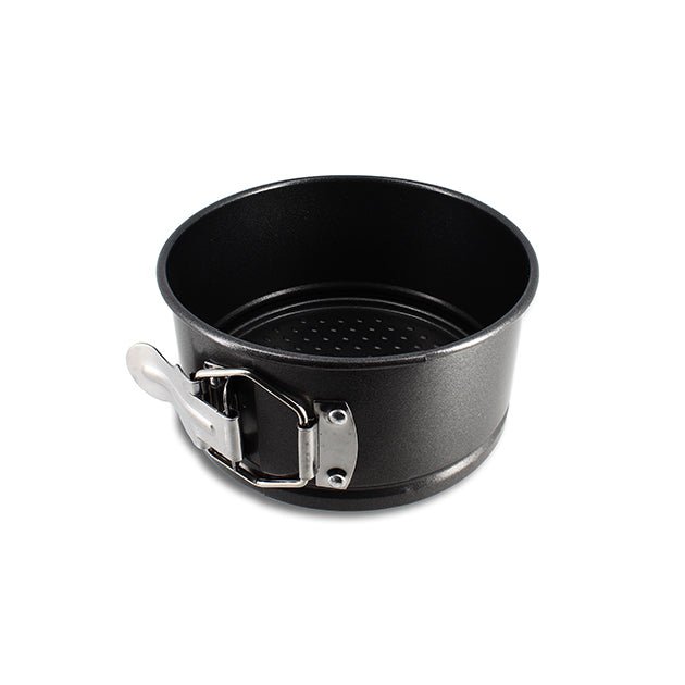 Moule à charnière Amandine Menastyl 14 cm en acier carbone noir avec clip de fermeture, vue de trois-quarts
